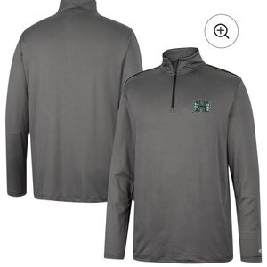 Men’s Quarter Zip Windshirt Hawaii Rainbow Warriors Colosseum Charcoal Fanatics
